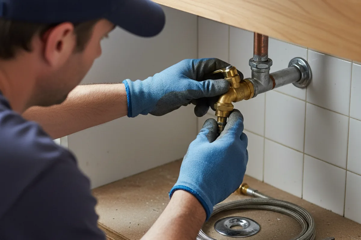 Shutoff valve and fitting work during Faucet and Fixture Repair in East Bernard